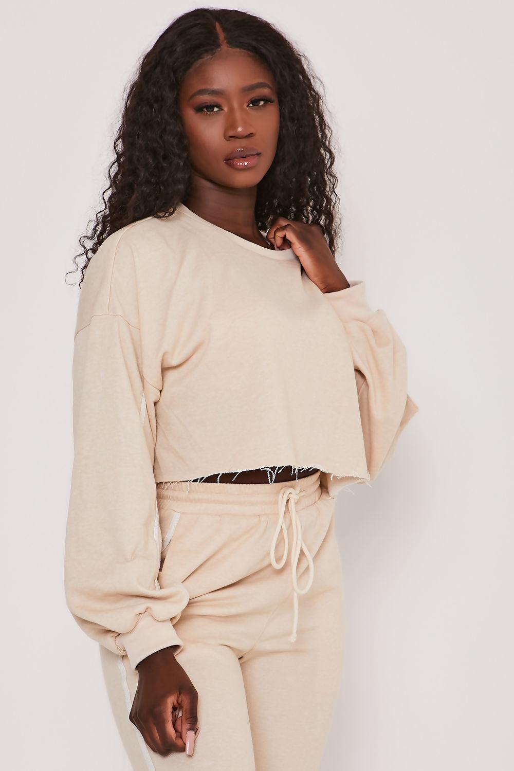 Saint Genies Hadlee Stone Loopback Jersey Oversized Sweatshirt