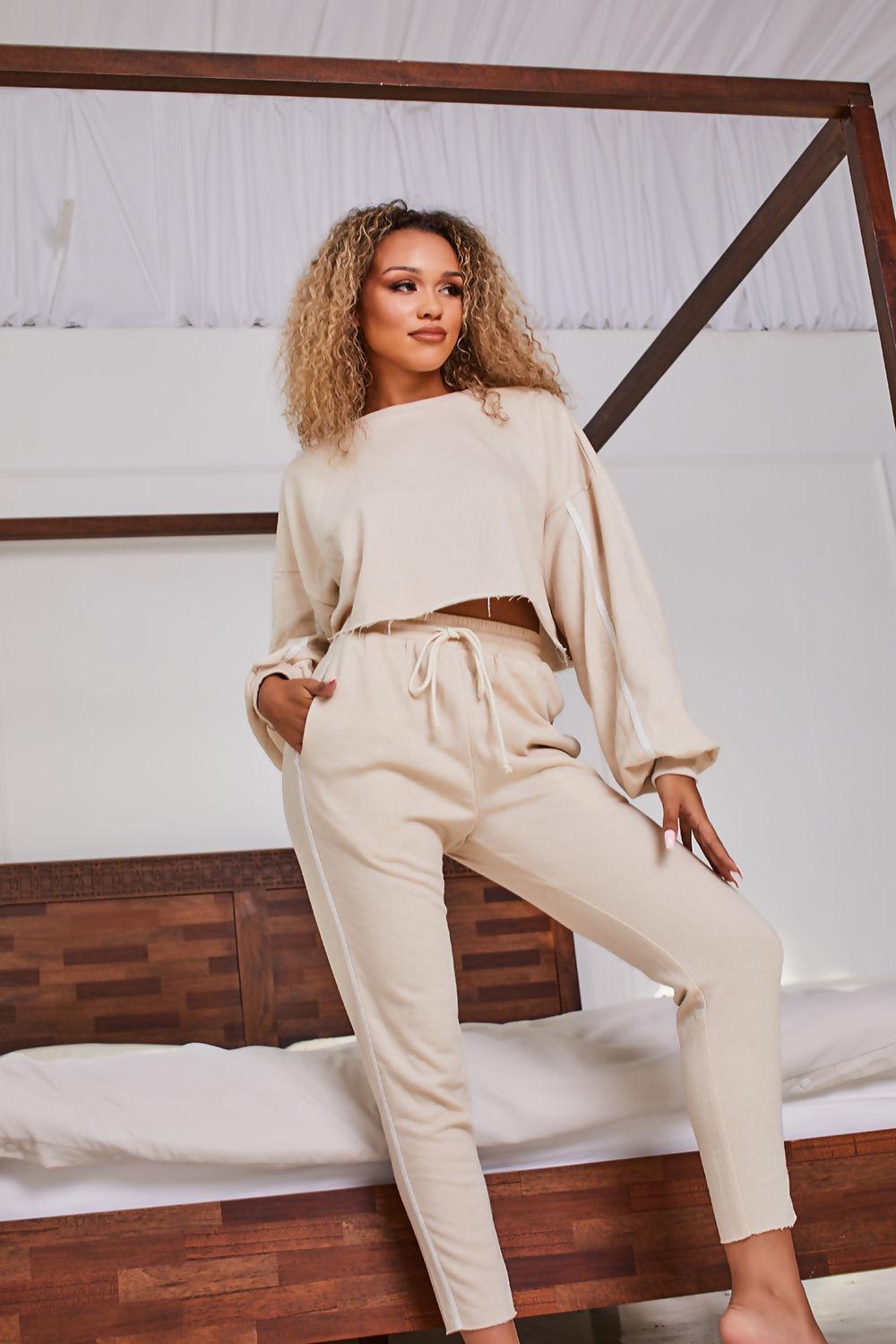 saint genies Hadlee Stone Loopback Jersey Oversized Sweatshirt