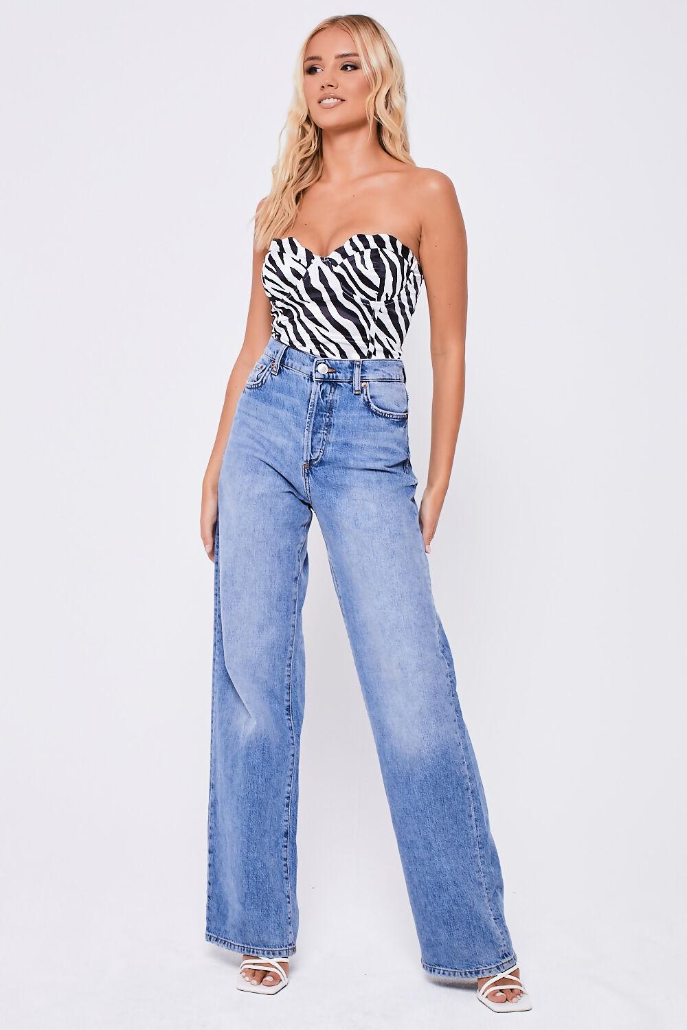 saint genies Josephine Zebra Stretch Satin Scalloped Cup Underwired Bodysuit