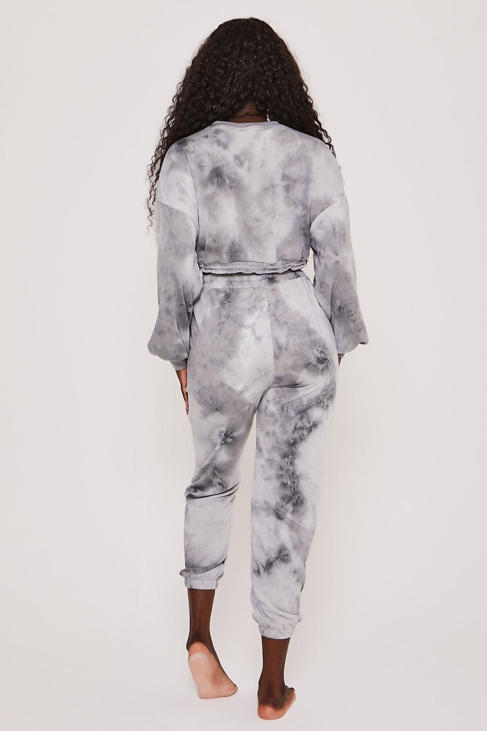 Saint Genies Kinsley Grey Tie Dye Drawstring Casual Joggers