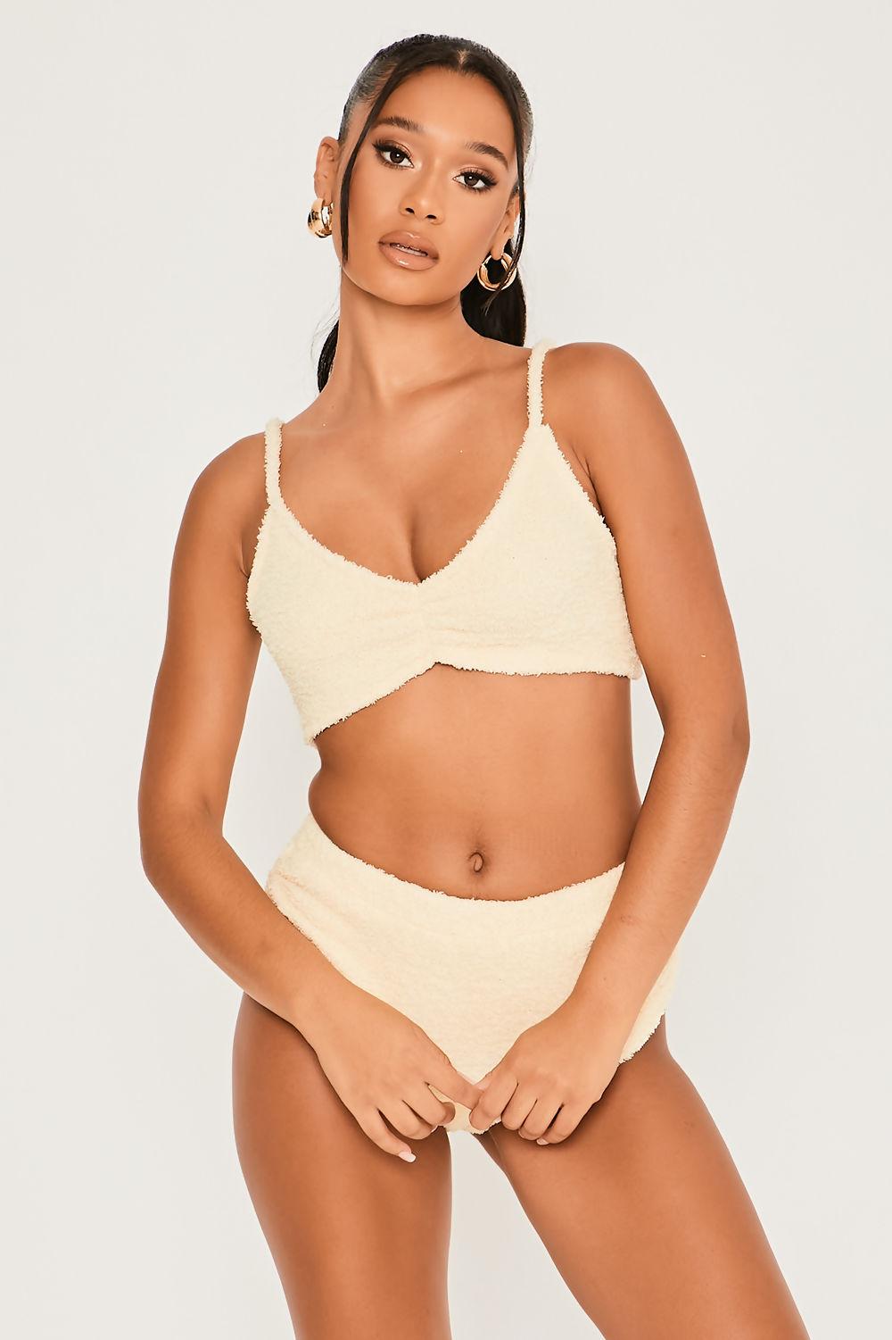 Saint Genies Lyla Yellow Fluffy High Waist Underwear