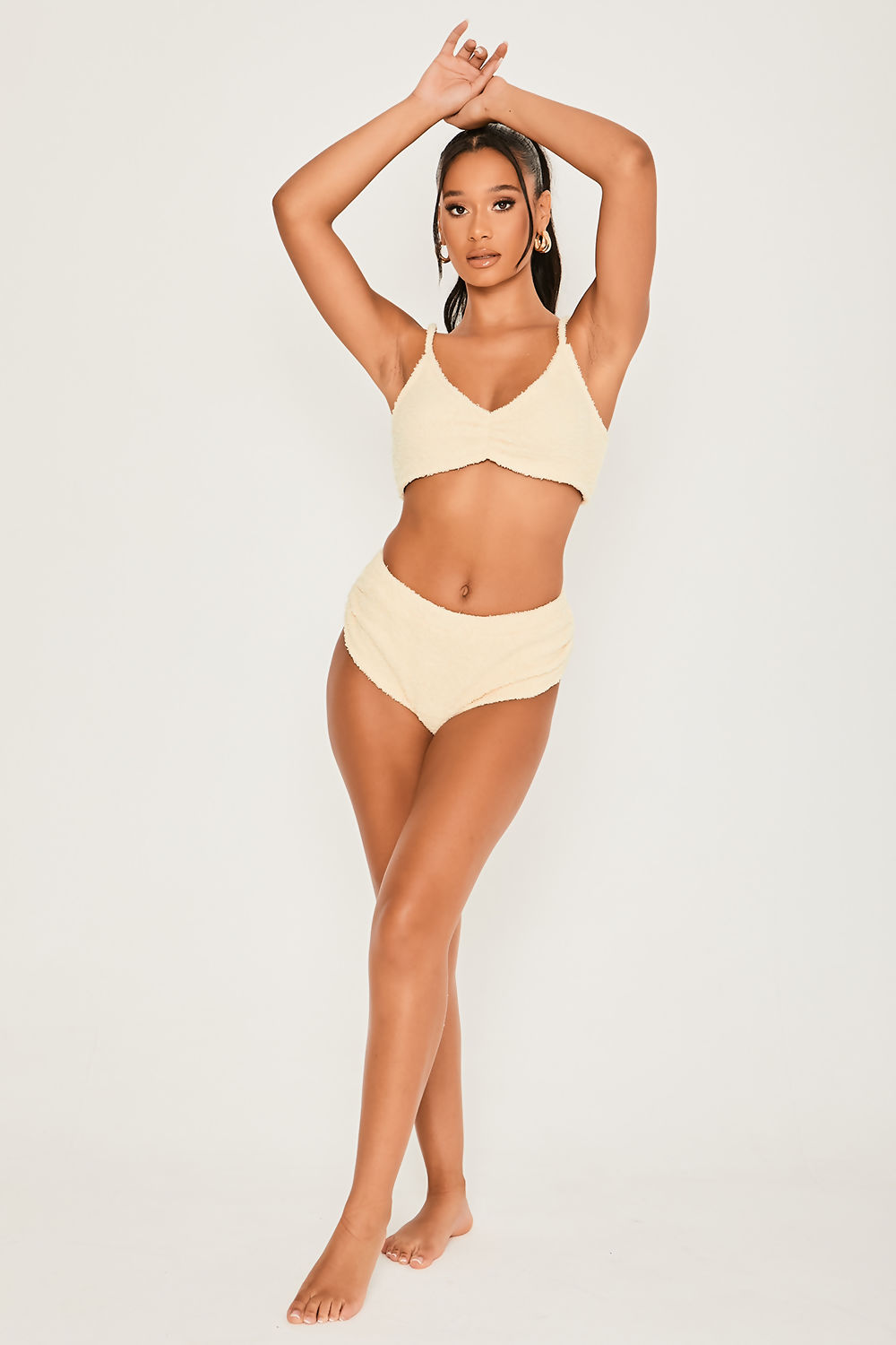 saint genies Lyla Yellow Fluffy High Waist Underwear