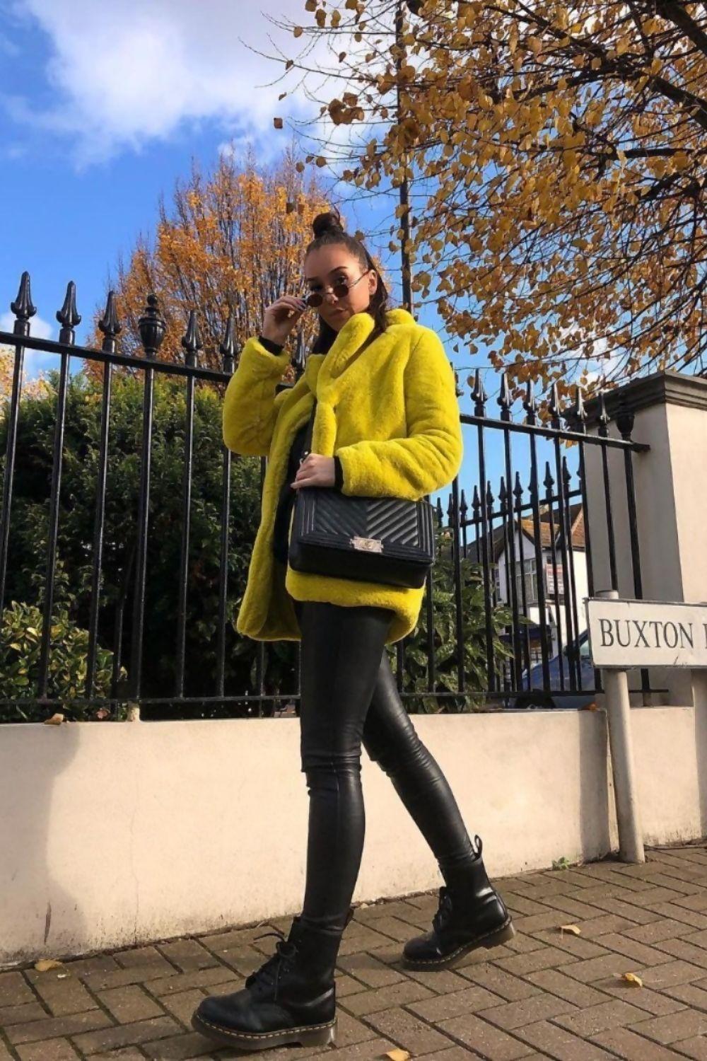 Saint Genies Carly Lime Faux Fur Coat