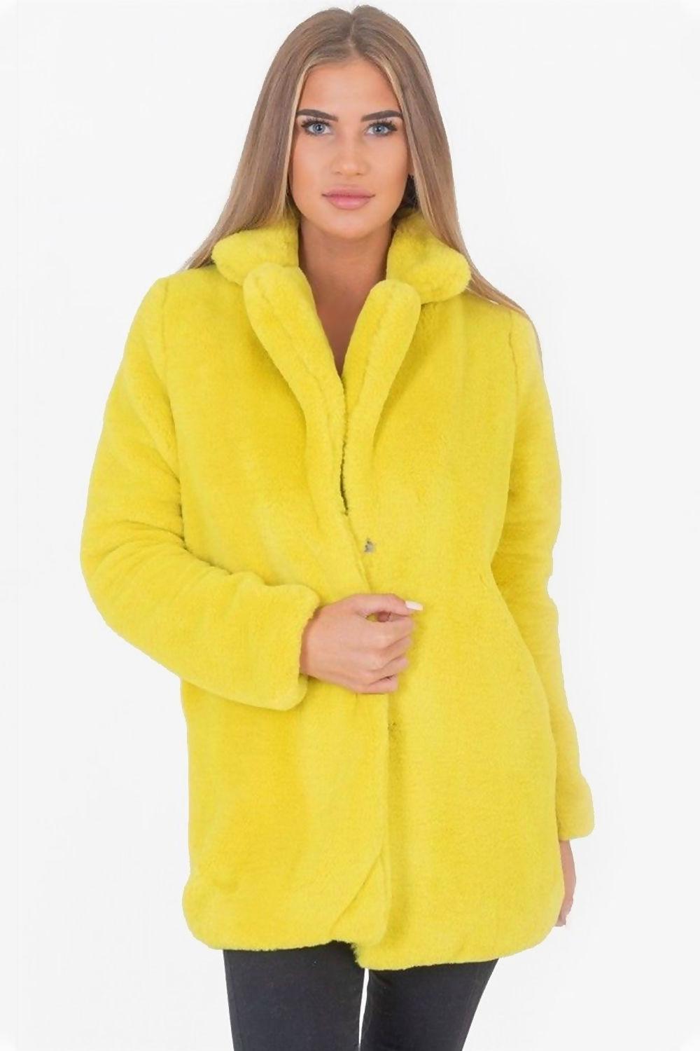 Saint Genies Carly Lime Faux Fur Coat