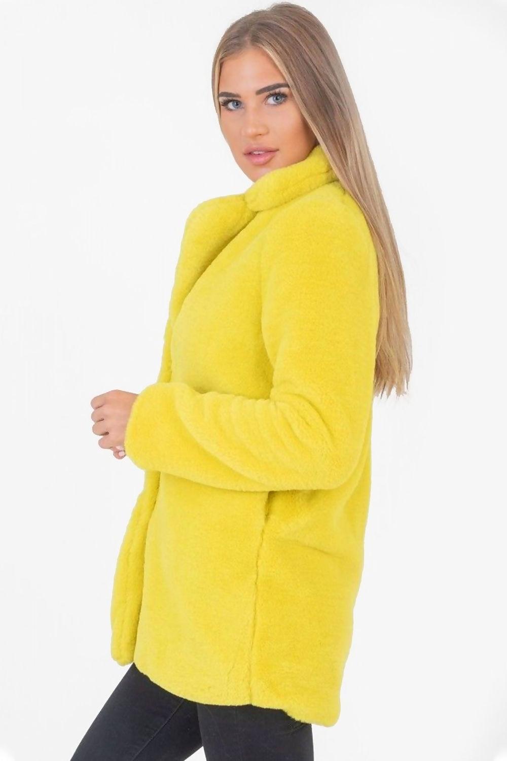 Saint Genies Carly Lime Faux Fur Coat