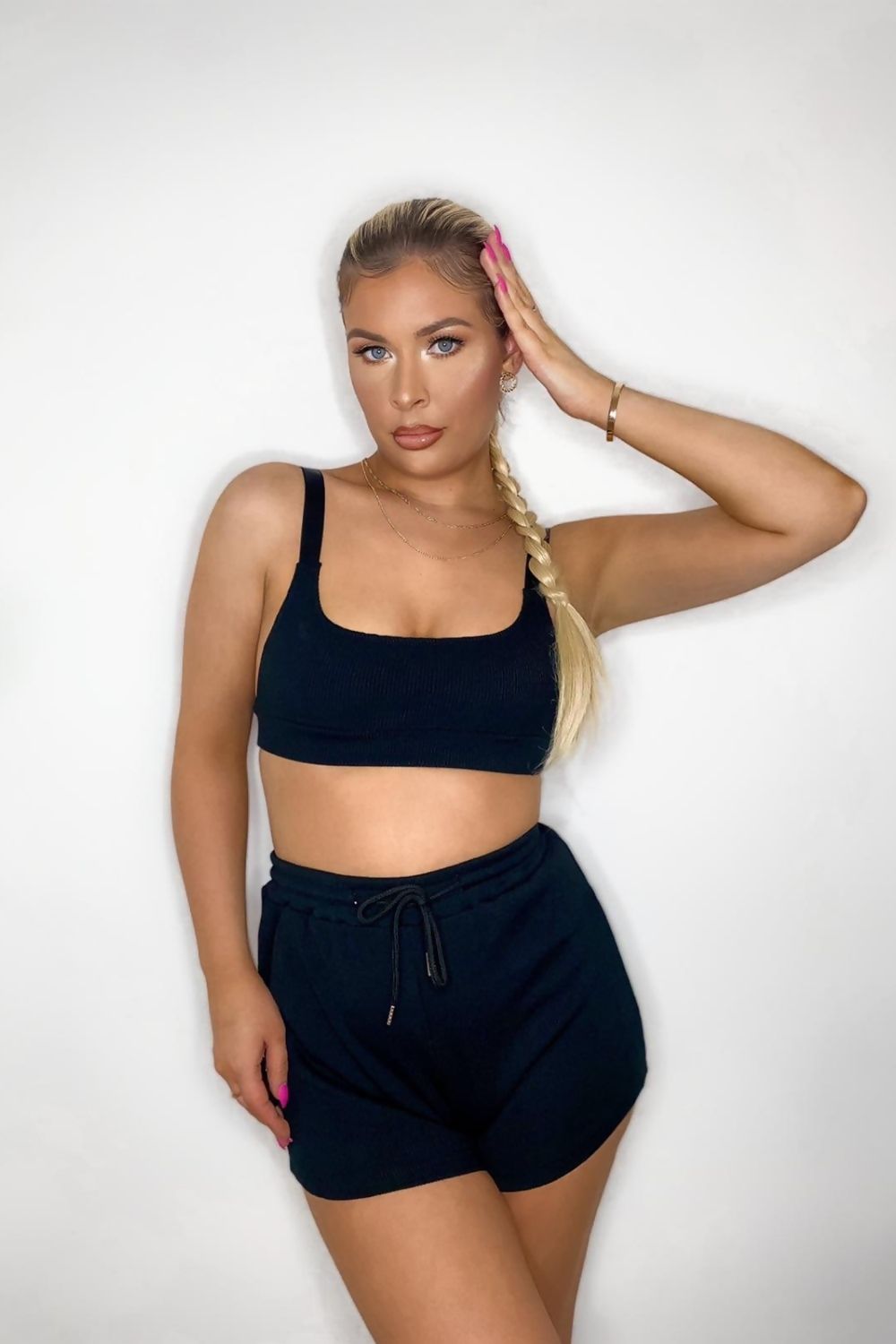 saint genies Gianna Black Rib Lounge Bralette