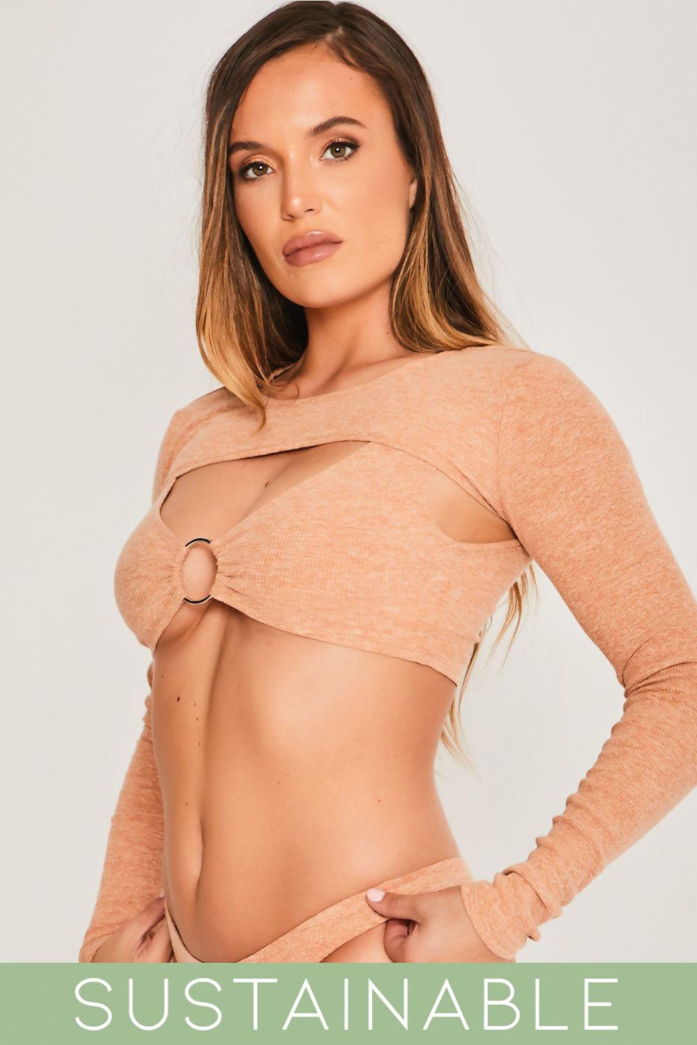 Saint Genies Lucy Mocha Recycled Rib Thong