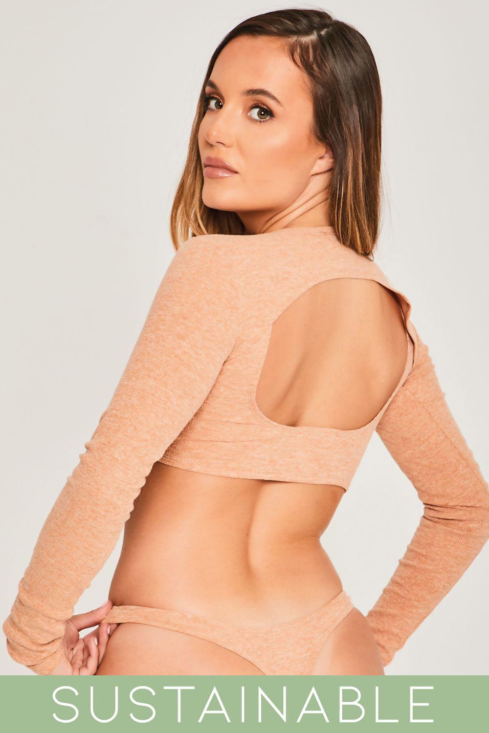 Saint Genies Lucy Mocha Recycled Rib Thong