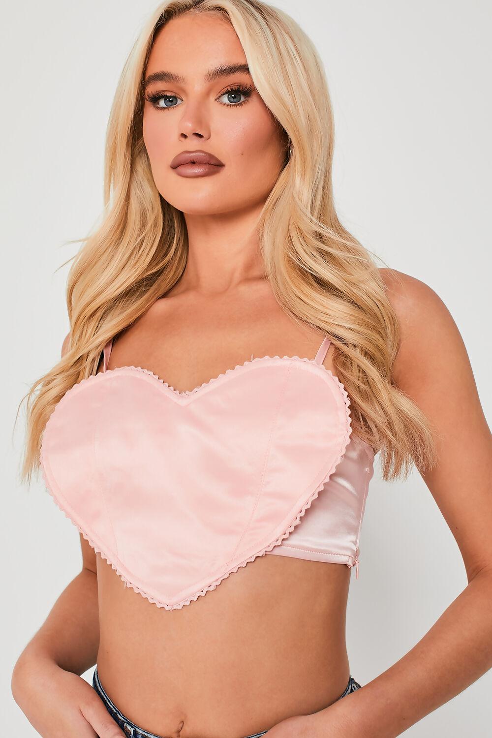 Saint Genies Mimi Pink Heart Shaped Crop Top