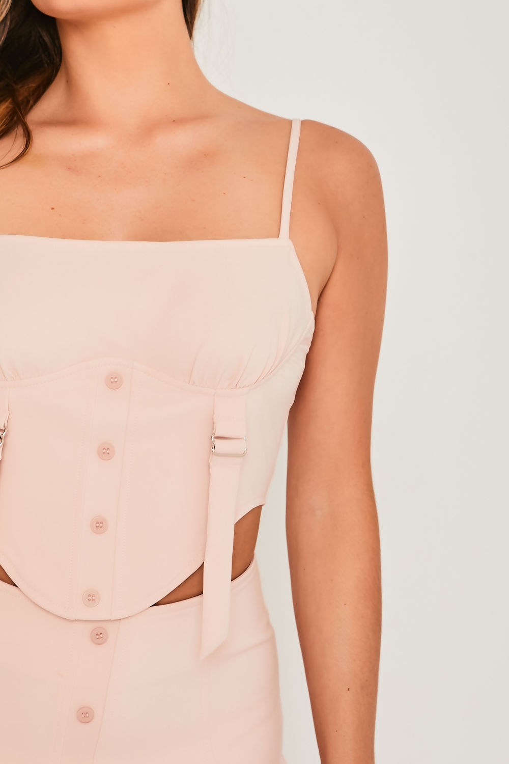 Saint Genies Sophie Blush Suspender Detailed Corset Top