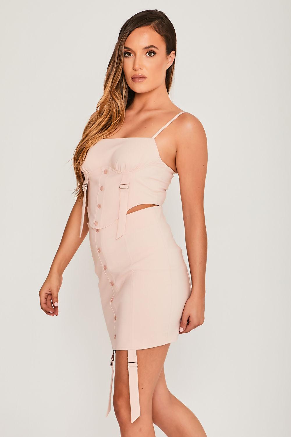 Saint Genies Sophie Blush Suspender Detailed Corset Top