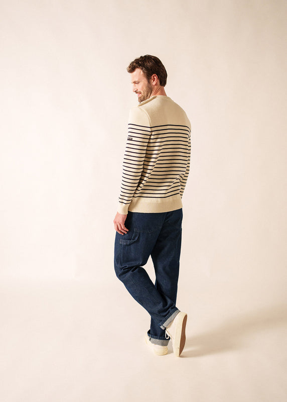 Saint James Binic Striped Sailor Jumper ECRU/MARINE