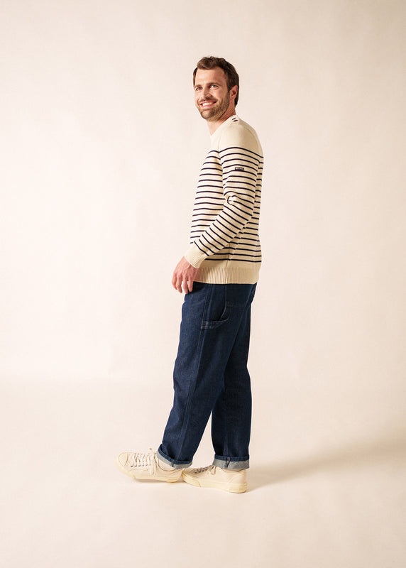 Saint James Binic Striped Sailor Jumper ECRU/MARINE