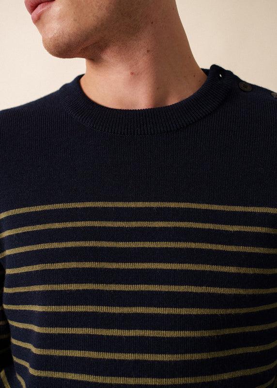 Saint James Binic Striped Sailor Jumper MARINE/FOUGERE