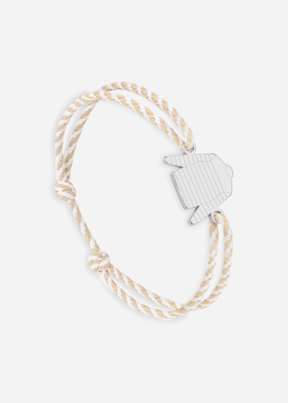 saint james Bracelet Marinière ARGENT/RAYE BLANC/BEIGE