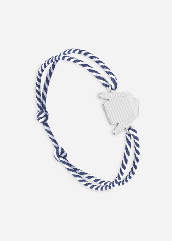 saint james Bracelet Marinière ARGENT/RAYE BLANC/MARINE