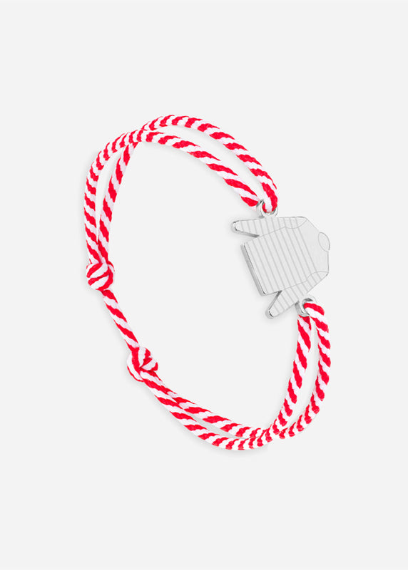 saint james Bracelet Marinière ARGENT/RAYE BLANC/ROUGE