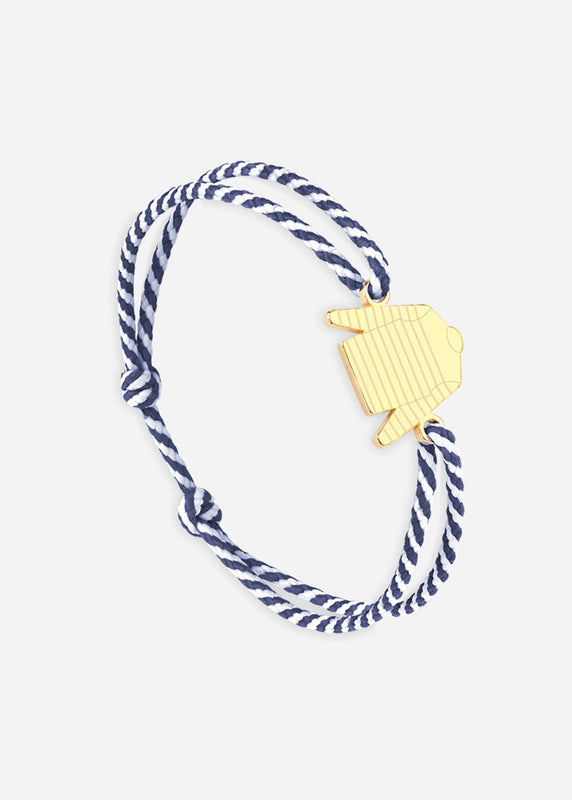 Saint James Bracelet Marinière OR/RAYE BLANC/MARINE