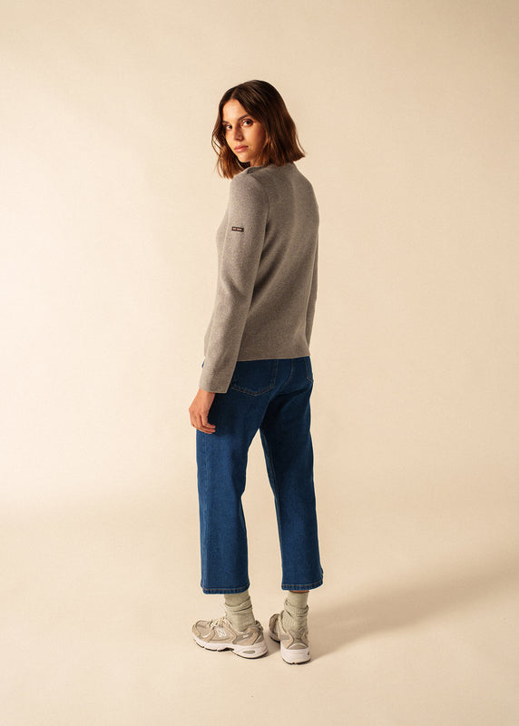 Saint James Brégançon Plain Sailor Jumper GRIS CHINE
