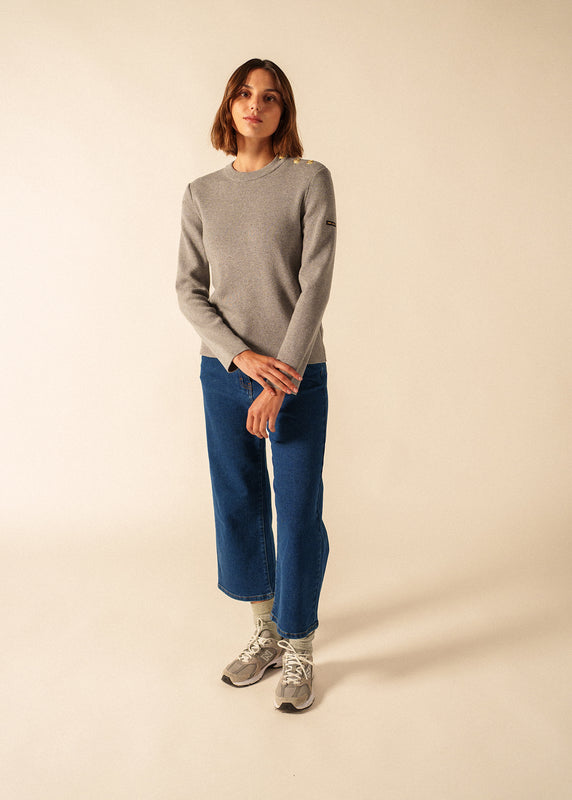 Saint James Brégançon Plain Sailor Jumper GRIS CHINE