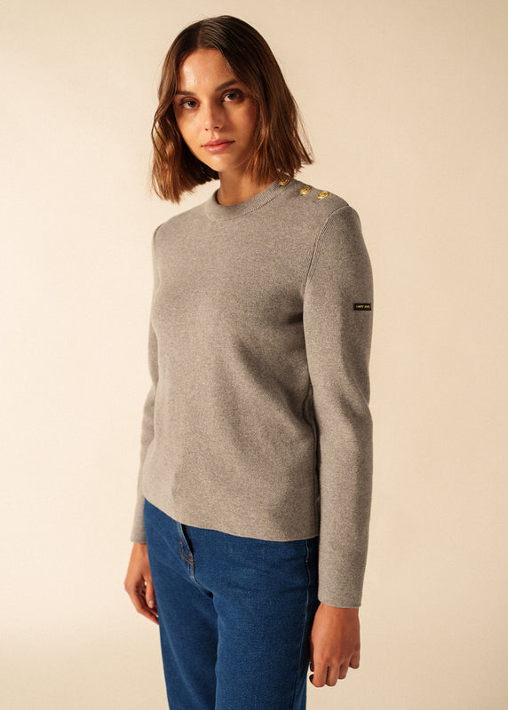 saint james Brégançon plain sailor jumper GRIS CHINE