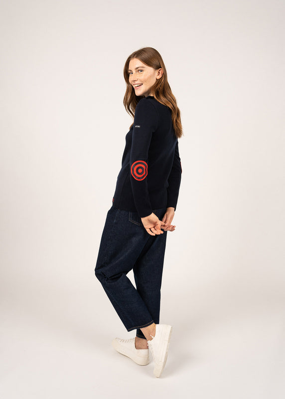 Saint James Brégançon Sailor Jumper With Elbow Patches NAVY