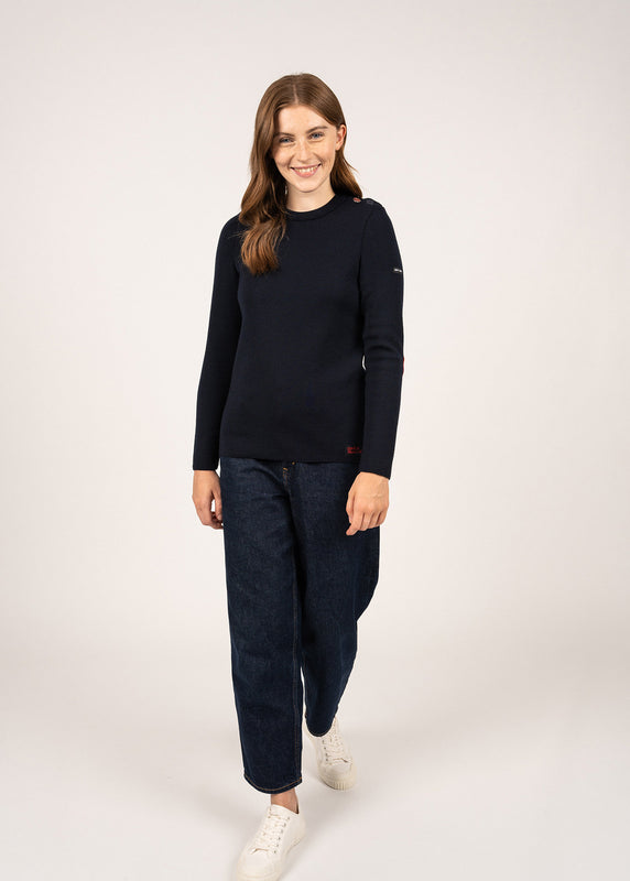 Saint James Brégançon Sailor Jumper With Elbow Patches NAVY
