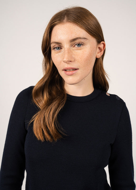 Saint James Brégançon Sailor Jumper With Elbow Patches NAVY