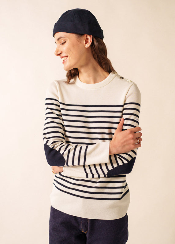 saint james Brégançon striped sailor jumper BLANC/NAVY/NAVY