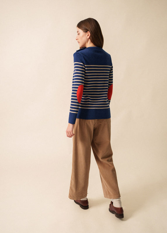 Saint James Brégançon Striped Sailor Jumper JEAN/BEIGE/RODEO