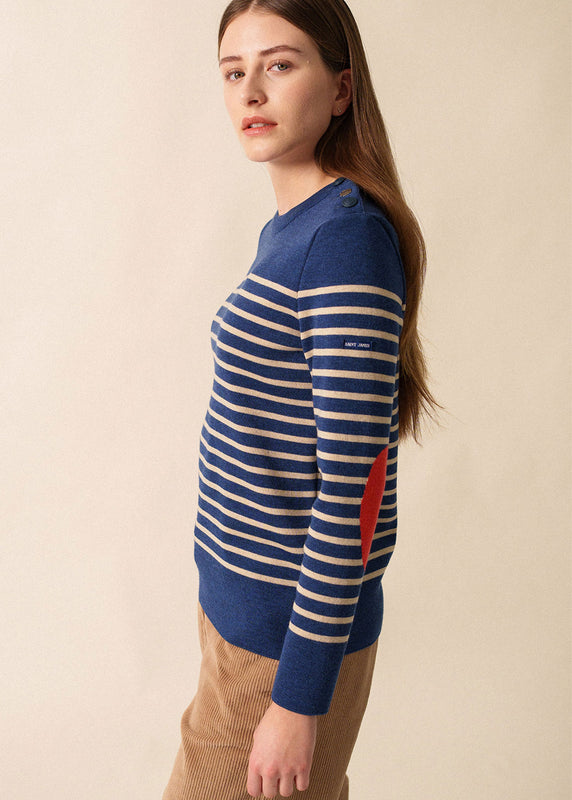 saint james Brégançon striped sailor jumper JEAN/BEIGE/RODEO