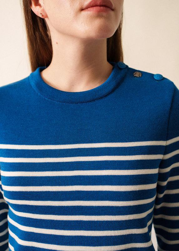 Saint James Bregançon Striped Sailor Jumper LAC/BLANC