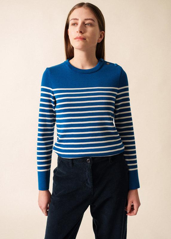 saint james Bregançon striped sailor jumper LAC/BLANC