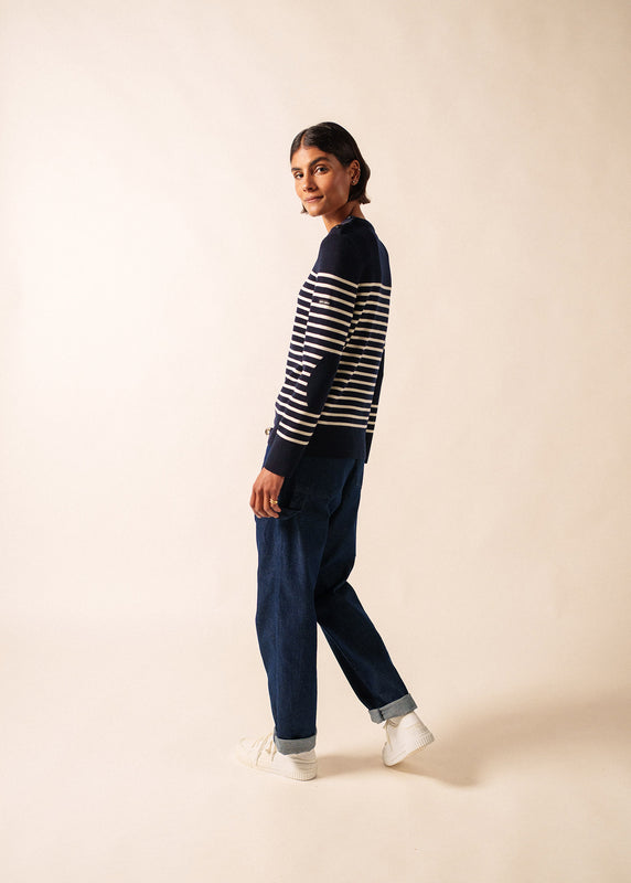 Saint James Bregançon Striped Sailor Jumper NAVY/ECUME
