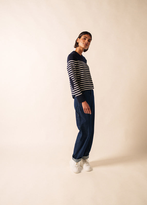 Saint James Bregançon Striped Sailor Jumper NAVY/ECUME