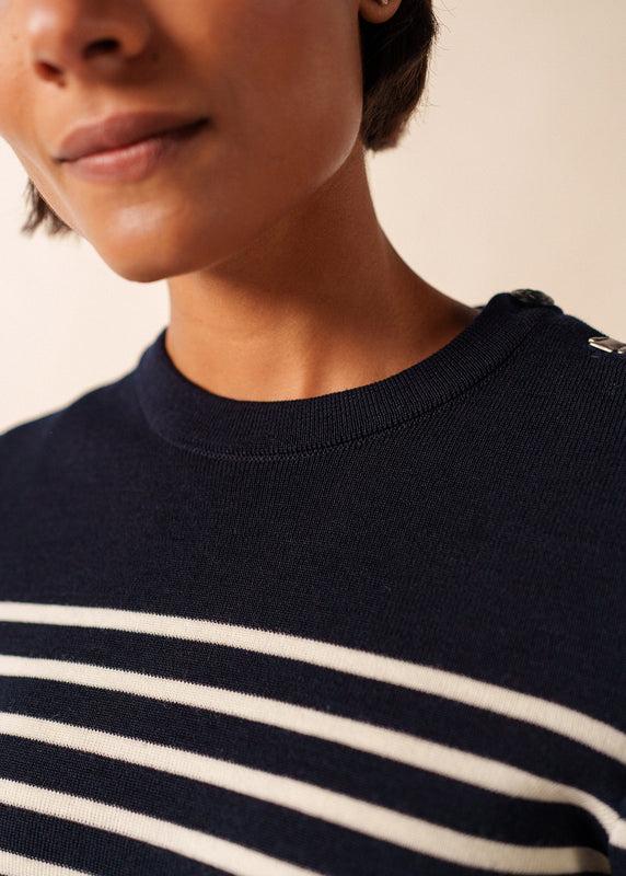 Saint James Bregançon Striped Sailor Jumper NAVY/ECUME