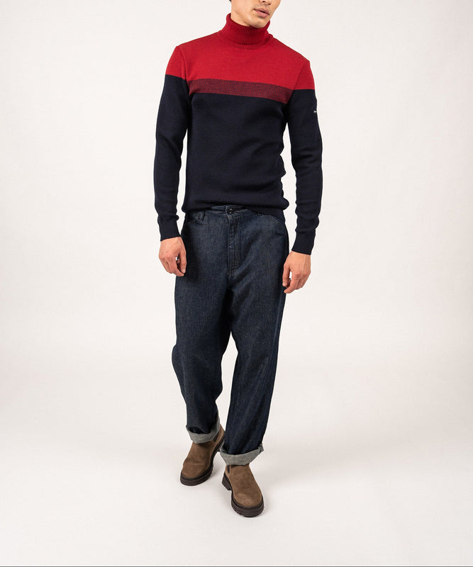 Saint James Bretagne Roulé Sailor Jumper MARINE/PERSAN