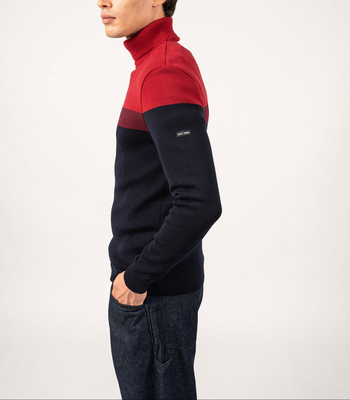 saint james Bretagne Roulé sailor jumper MARINE/PERSAN