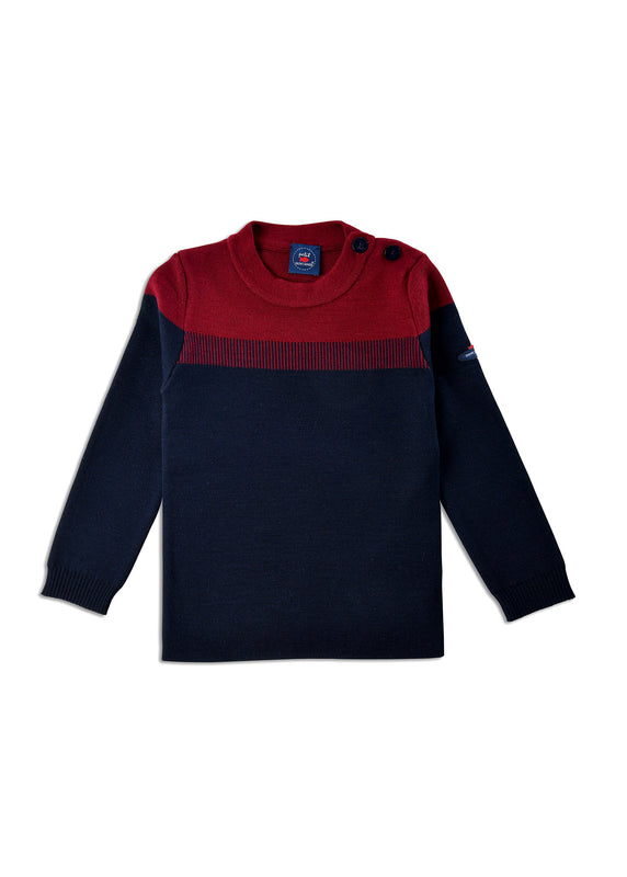 saint james Bretagne sailor jumper for kids MARINE/PERSAN