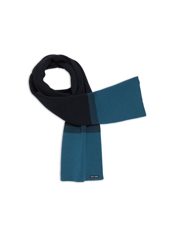 saint james Bretagne Two-tone Wool Scarf MARINE/LAC