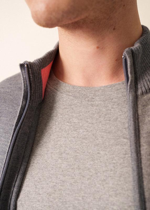 Saint James Colorado Zipped Cardigan GRIS/HOLLYWOOD