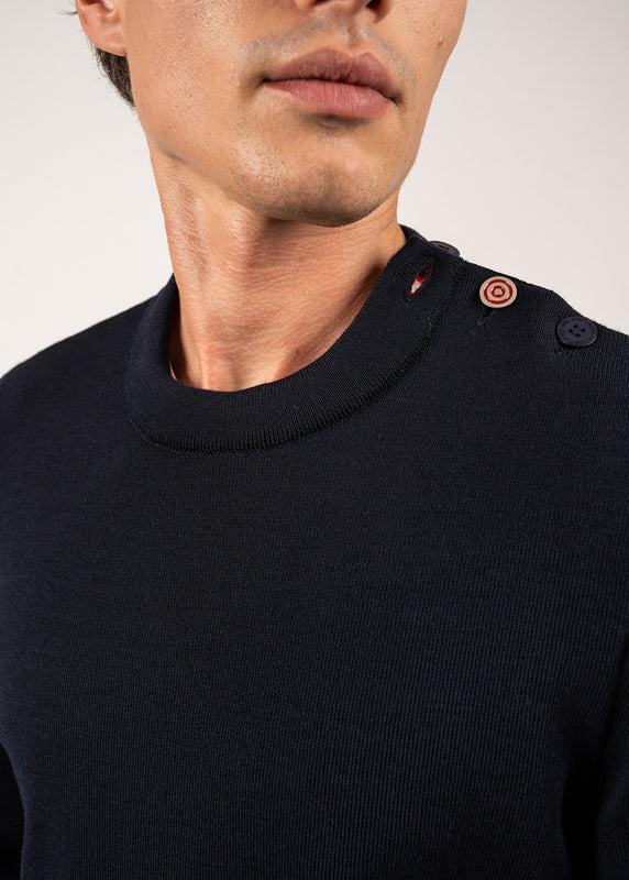 Saint James Comfortable Sailor Jumper With Elbow Patches NAVY/MULTICO