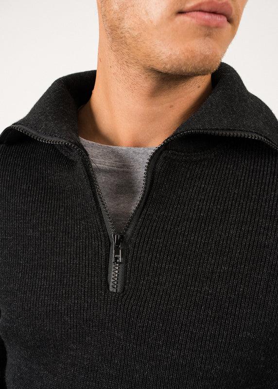 Saint James Cotentin Trucker-style Neck Jumper ANTHRACITE