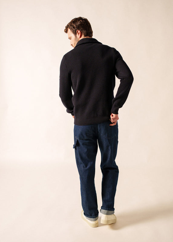 Saint James Cotentin Trucker-style Neck Jumper NAVY