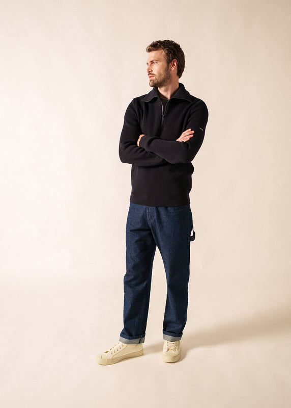 Saint James Cotentin Trucker-style Neck Jumper NAVY