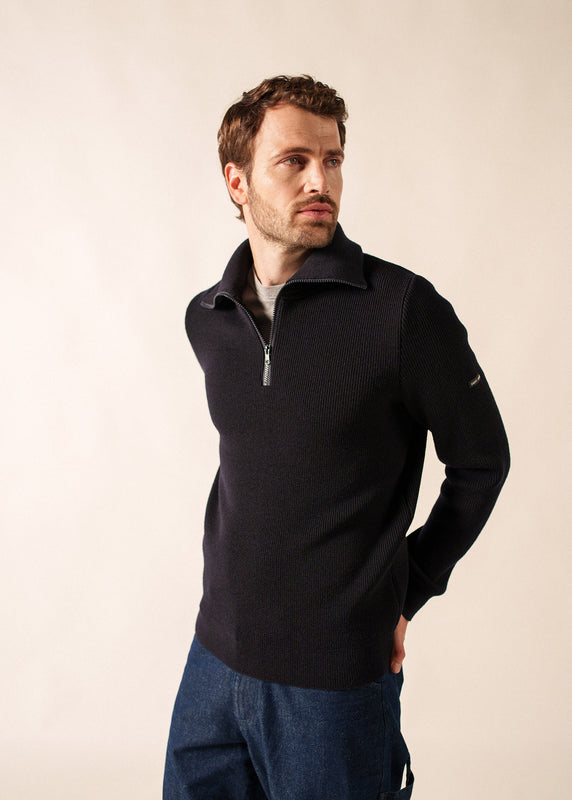 saint james Cotentin trucker-style neck jumper NAVY