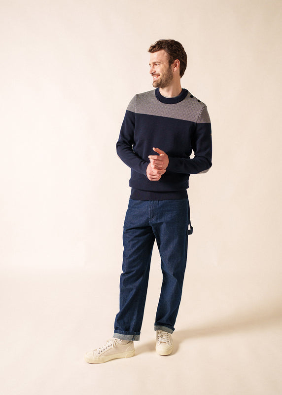 Saint James Dinan Bicolour Sailor Jumper MARINE/ECRU