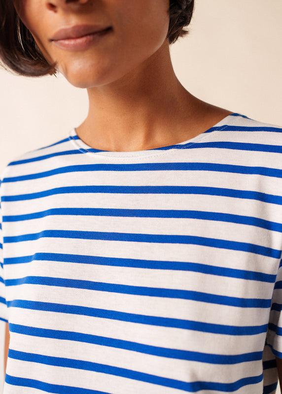 Saint James Etrille Short Sleeve Striped Sailor Shirt NEIGE/GITANE
