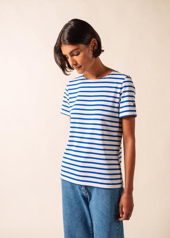 saint james Etrille short sleeve striped sailor shirt NEIGE/GITANE