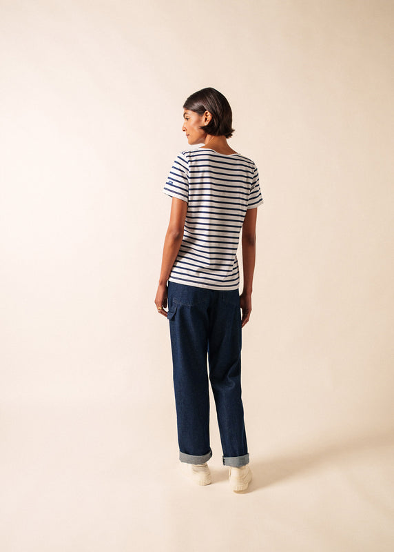 Saint James Etrille Short Sleeve Striped Sailor Shirt NEIGE/MARINE
